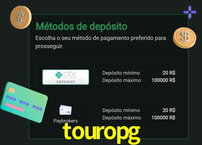 O cassino touropg oferece uma grande variedade de métodos de pagamento
